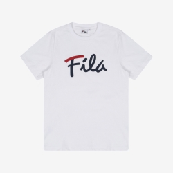 Fila Crayon Logo - Miesten Poolopaita - Valkoinen | FI-98501